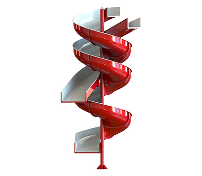 クロス型ダブルエントリースパイラルコンベアシュート